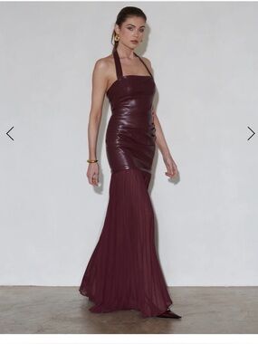 Delfi Collective Dress in Bordeaux Size Medium.